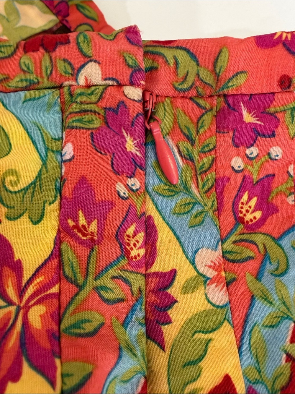 Boho Folk Art Floral Skirt Pleated Cottagecore Festival Statement Bandolino 12 - Picture 9 of 11